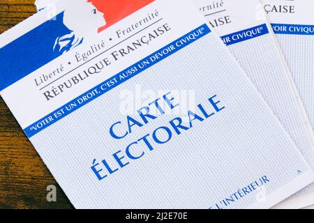 carte électorale avec inscription en français carte électorale république française Banque D'Images