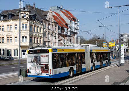 Trolleybus, trolleybus à Solingen Banque D'Images