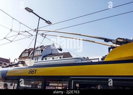 Trolleybus, trolleybus à Solingen Banque D'Images