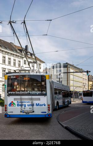 Trolleybus, trolleybus à Solingen Banque D'Images