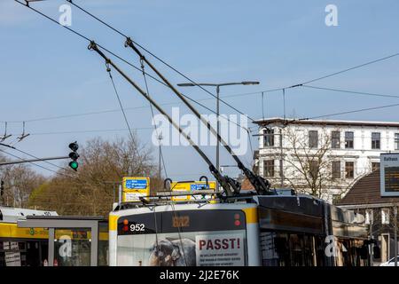 Trolleybus, trolleybus à Solingen Banque D'Images