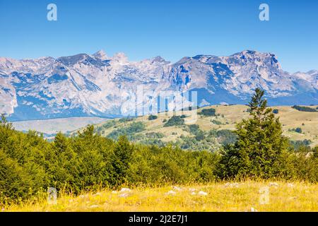 Fantastique journée ensoleillée dans le parc national de Durmitor au Monténégro, dans les Balkans. Europe. Le monde de la beauté. Banque D'Images