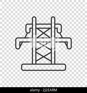 Icône de tour électrique de style plat.Illustration du vecteur de la centrale électrique sur fond blanc isolé.Concept commercial du panneau haute tension. Illustration de Vecteur