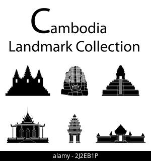 cambodge top célèbre silhouette de style, illustration vectorielle Illustration de Vecteur