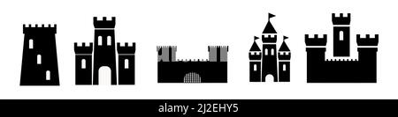 L'icône du château isolé sur fond blanc Illustration de Vecteur