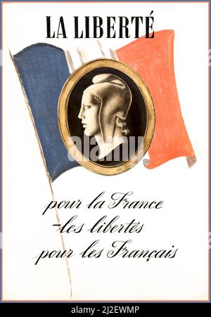 WW2 Poster de propagande française « la liberté pour la France - les libertés pour les Français » Français: La liberté pour la France - la liberté pour la France 1940 Seconde Guerre mondiale Banque D'Images