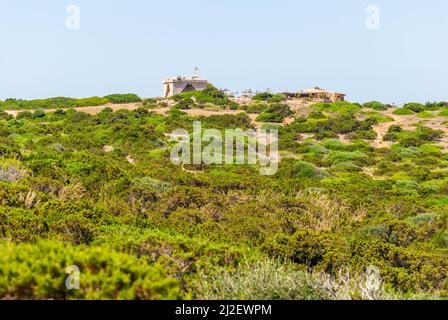 Le Castell de sa Punta de n'Amer avec restaurant près de Cala Millor, Majorque Espagne Banque D'Images