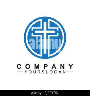 Logo de l'église.Illustration d'une croix d'église moderne et propre pour une église moderne signe.icône de croix chrétienne. Signe de catholique, religieux et orthodoxe Illustration de Vecteur