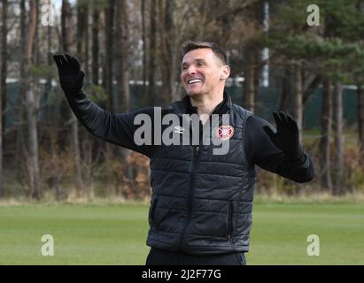 Oriam Sports Center Edinburgh.Scotland.UK.1st avril 22 Hearts-Lee McCulloch Conférence de presse/formation pour Cinch Premiership Match v Ross County. Crédit : eric mccowat/Alay Live News Banque D'Images