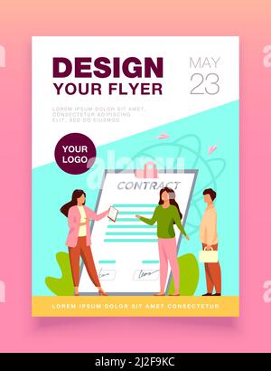 Réunion des partenaires commerciaux. Réunion des hommes d'affaires pour la signature d'un contrat d'illustration de vecteur plat. Emploi, affaire, partenariat concept pour bannière, web Illustration de Vecteur