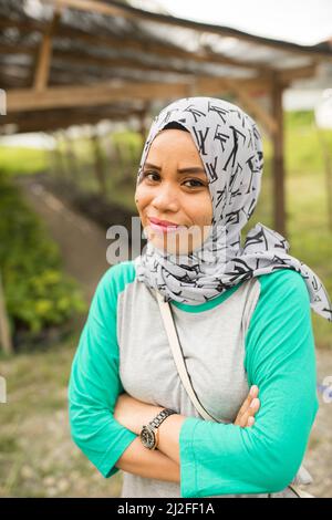 Portrait d'une femme sur l'île de Sulawesi, Indonésie, Asie. Banque D'Images