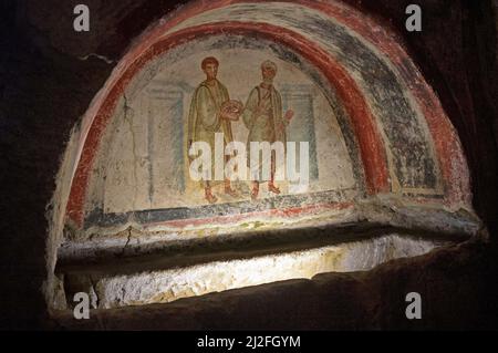 Les catacombes de San Gennaro à Naples Banque D'Images