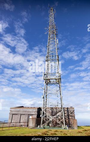 Émetteur au sommet de Snaefell, île de Man Banque D'Images