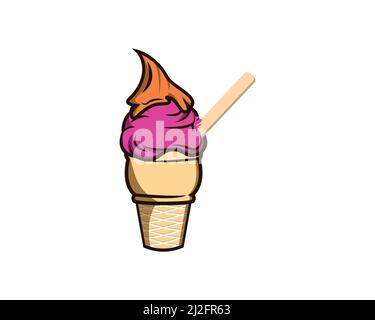 Crème glacée délicieuse et rafraîchissante Vector Illustration de Vecteur