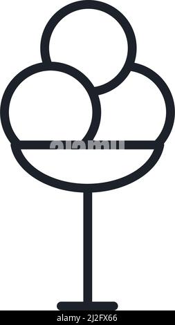 Icône des pelles à crème glacée. Desserts lignes isolées icônes Illustration de Vecteur