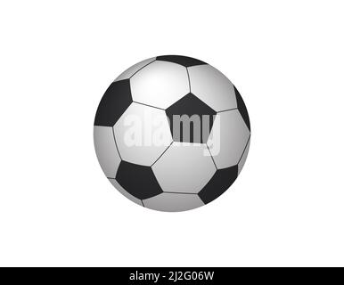 Ballon de football isolé. Illustration vectorielle d'une balle de football réaliste sur fond blanc. Illustration de Vecteur