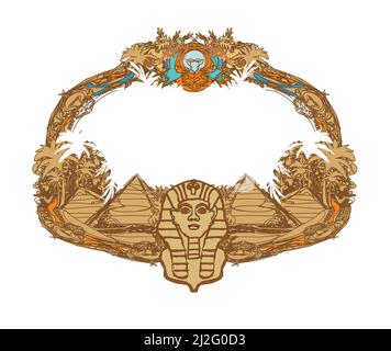 Abstract grunge frame - Grand Sphinx de Gizeh Illustration de Vecteur