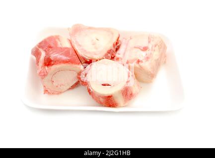 Os de moelle de bœuf frais emballés Banque D'Images