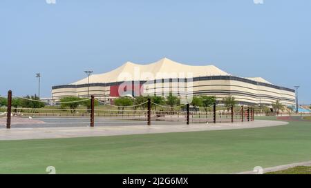 Al Khor, Qatar - 03 2022 mars : un des sites du WORLDCUP 2022 de la FIFA, stade Al Bayt Banque D'Images