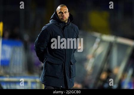 BREDA, PAYS-BAS - AVRIL 1 : entraîneur-chef Johnny Heitinga d'Ajax U21 lors du match néerlandais de Keukenkampioendivisiie entre NAC Breda et Ajax U21 à Rat Verlegh Stadion le 1 avril 2022 à Breda, pays-Bas (photo de Joris Verwijst/Orange Pictures) Banque D'Images