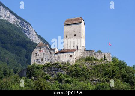 Château de Sargans (construit en 1282), Sargans, canton de Saint-Gall, Suisse. Banque D'Images