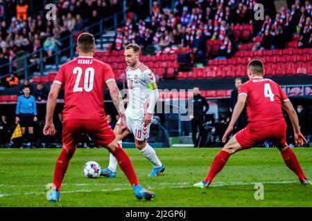 Copenhague, Danemark. 29th, mars 2022. Christian Eriksen (10) du Danemark vu pendant le football amical entre le Danemark et la Serbie à Parken à Copenhague. (Crédit photo: Gonzales photo - Robert Hendel). Banque D'Images