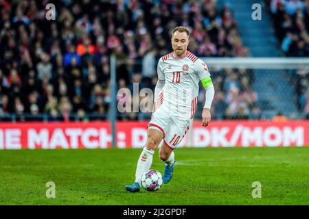 Copenhague, Danemark. 29th, mars 2022. Christian Eriksen (10) du Danemark vu pendant le football amical entre le Danemark et la Serbie à Parken à Copenhague. (Crédit photo: Gonzales photo - Robert Hendel). Banque D'Images