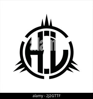 Logo HJ monogramme isolé sur le modèle de conception d'élément de cercle Illustration de Vecteur