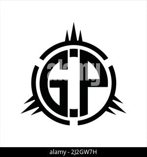 Logo GP monogramme isolé sur un modèle de conception d'élément circulaire Illustration de Vecteur