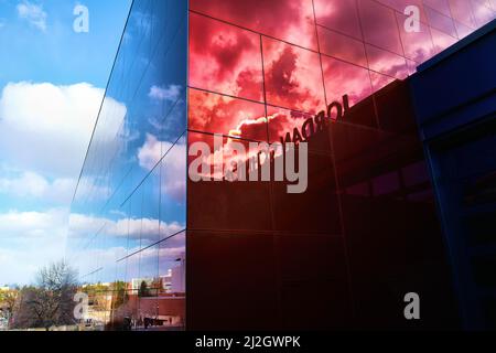 Jordan Schnitzer Museum of Art sur le campus de l'université d'État de Washington à Pullman, Washington, Etats-Unis ; conçu par Jim Olson de Olson Kundig. Banque D'Images