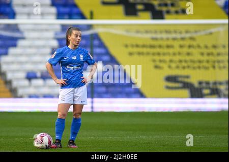 Birmingham, Royaume-Uni. 01st avril 2022. Christie Murray (Birmingham City 10) se dresse au-dessus du coup de pied gratuit pendant le match de la Super League Womens entre Birmingham City & amp; Everton au stade St Andrews de Birmingham, Angleterre Karl W Newton/Sports Press photos SPP crédit: SPP Sport Press photo. /Alamy Live News Banque D'Images