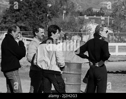 Photos de Sylvester Stallone et Brigitte Nielsen au centre ÉQUESTRE. Début des années 1980 crédit : Ron Wolfson / MediaPunch Banque D'Images