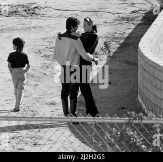 Photos de Sylvester Stallone et Brigitte Nielsen au centre ÉQUESTRE. Début des années 1980 crédit : Ron Wolfson / MediaPunch Banque D'Images