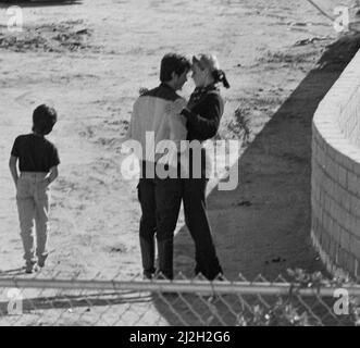 Photos de Sylvester Stallone et Brigitte Nielsen au centre ÉQUESTRE. Début des années 1980 crédit : Ron Wolfson / MediaPunch Banque D'Images