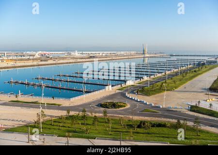 Maroc, Tanger-Tétouan-Al Hoceima, vue sur le port en début de matinée Banque D'Images