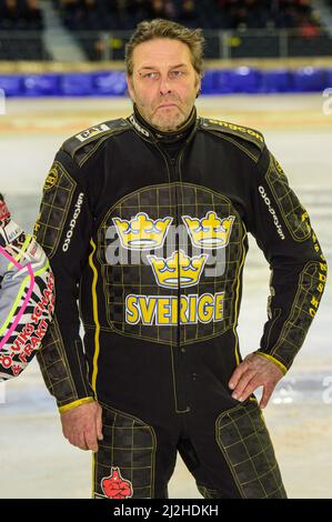 Heerenveen, pays-Bas. 1st avril 2022. HEERENVEEN, T.-N.-L. AVR 1. Hans-Olov Olsen (Suède) pendant le ROLOEF THIJS BOKAAL à Ice Rink Thialf, Heerenveen, le vendredi 1st avril 2022. (Crédit : Ian Charles | MI News) Banque D'Images