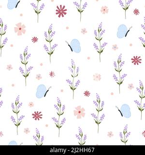 Motif fleuri sans couture. Arrière-plan fleuri brillant avec imprimé fleurs et fleurs. Illustration vectorielle plate colorée pour textile. Texture répétée Illustration de Vecteur