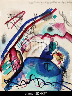 Peinture de Wassily Kandinsky, 1910s. Brouillon pour photo avec bordure blanche IV (1913) Banque D'Images