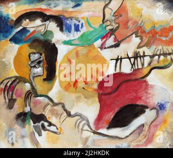 Peinture de Wassily Kandinsky, 1910s. Improvisation 27 (jardin de l'Amour II) 1912. Huile sur toile. Banque D'Images