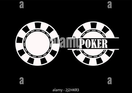 Poker Chip Queen, Texas Holdem, cartes de jeu de clubs, jeu, Casino Betting.Modèle de logo de conception.Jeton de poker.Jeton de poker.Jeton de poker Illustration de Vecteur