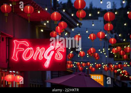 Scène nocturne à Chinatown à Los Angeles, CA Banque D'Images