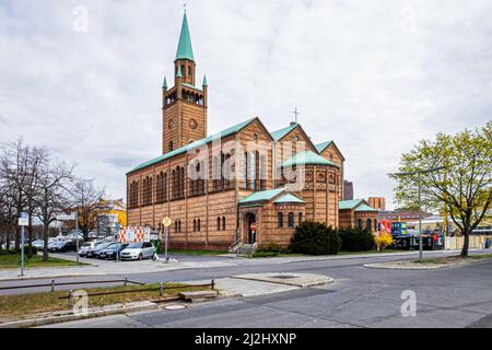 St.Matthäi-Kirche, église protestante de Saint Matthieu construite en 1844-46 dans le style roman italien avec clocher par l'architecte Friedrich August Stüler. Banque D'Images