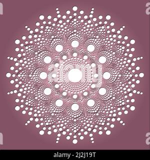 Motif à pois décoratif, élément de conception. Peut être utilisé pour les cartes, les invitations, les bannières, les affiches, les dessins imprimés. Mandala. Illustration de Vecteur