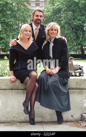 Les stars de « la voix du cœur » à Londres. Victoria Tennant, James Brolin et Lindsay Wagner. 12th juillet 1988. Banque D'Images