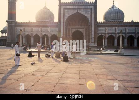 Inde. Delhi. Mosquée JAMA Masjid. Banque D'Images