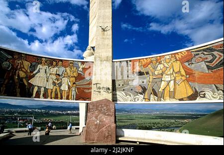 Mongolie. Oulan-Bator. Le Mémorial de Zaisan est un mémorial au sud de la capitale mongole d'Oulan-Bator qui honore les soldats soviétiques tués pendant la guerre mondiale Banque D'Images