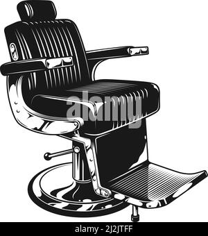 Modèle de chaise moderne vintage pour barbershop en vecteur isolé de style monochrome illustration Illustration de Vecteur