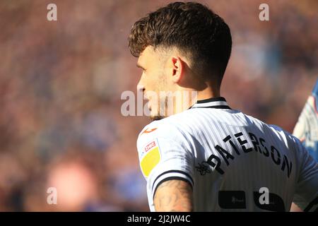 2nd avril 2022 ; Cardiff City Stadium, Cardiff, pays de Galles ; Championnat de football, Cardiff City contre Swansea ; Jamie Paterson de Swansea City Banque D'Images