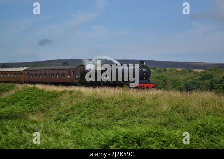 Train à vapeur Black 65894 J27 sur le North York Moors Railway - NER P3 2392 - Heritage Railway Line - Heartbeat Country - NYMR - Yorkshire Banque D'Images