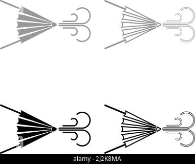 Incendie soufflet four Windower soufflant vent outil forgeron forge ensemble icône gris noir couleur vecteur illustration image simple fond plein contour Illustration de Vecteur